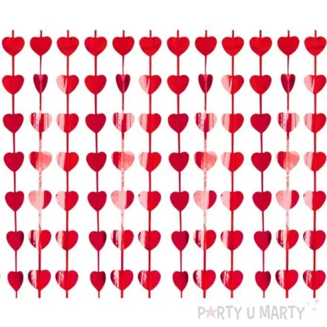 kurtyna na drzwi serduszka czerwona godan 200 x 100 cm