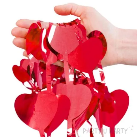 kurtyna na drzwi serduszka czerwona godan 200 x 100 cm