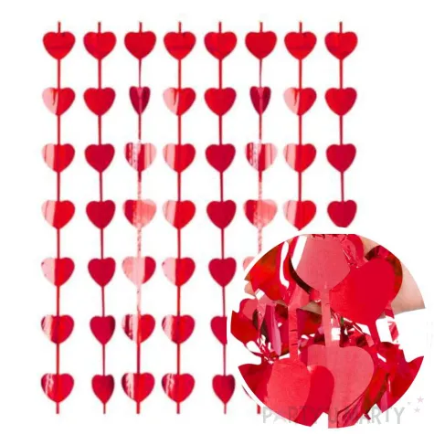 kurtyna na drzwi serduszka czerwona godan 200 x 100 cm