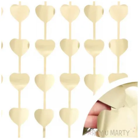 kurtyna na drzwi serduszka matowa zloty jasny godan 100 x 200 cm