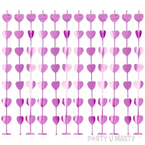 kurtyna na drzwi serduszka rozowa godan 100 x 200 cm