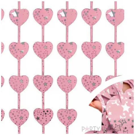 kurtyna na drzwi serduszka w gwiazdki liliowy godan 100 x 200 cm