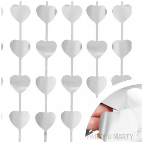 kurtyna na drzwi serduszka w gwiazdki matowa srebrny godan 100 x 200 cm