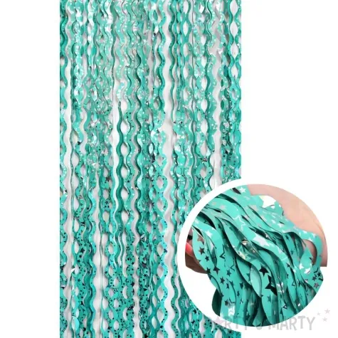 kurtyna na drzwi spirale gwiazdki turkusowy godan 100 x 200 cm