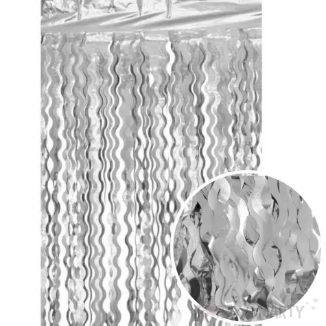 kurtyna na drzwi spirale srebrny godan 200 x 100 cm