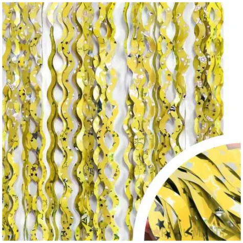 kurtyna na drzwi spirale w gwiazdki zloty godan 100 x 200 cm