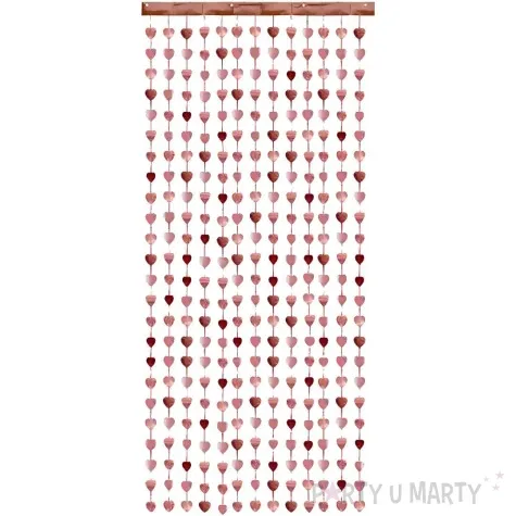 kurtyna serce rozowe zloto partdeco 245 x 100 cm