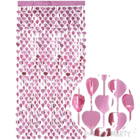 kurtyna serce rozowy smiffys 190 x 91 cm