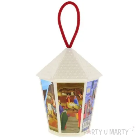 lampion adwentowy zmieniajacy kolor bialy szesciokatny godan 20 cm