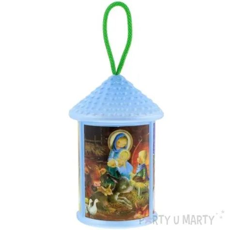 lampion adwentowy zmieniajacy kolor niebieski okragly godan 20 cm