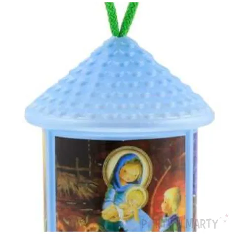 lampion adwentowy zmieniajacy kolor niebieski okragly godan 20 cm