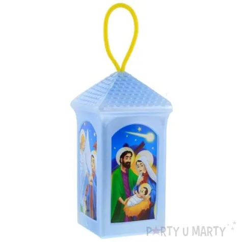 lampion adwentowy zmieniajacy kolor niebieski prostokatny godan 20 cm