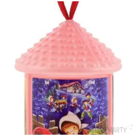 lampion adwentowy zmieniajacy kolor rozowy okragly godan 20 cm