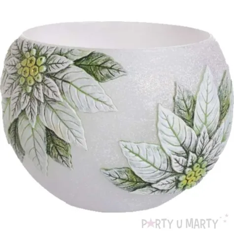 lampion christmas flower kwiaty poinsencji kula biala bartek candles 120 mm