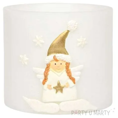 lampion elipsa aniolek bialy adpal 145 135 mm