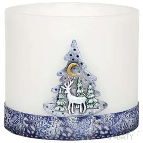 lampion elipsa renifer bialo granatowy adpal 145 135 mm