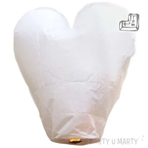 lampion latajacy serce l bialy partydeco 37 x 93 x 95 cm