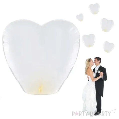 lampion latajacy serce l bialy partydeco 37 x 93 x 95 cm