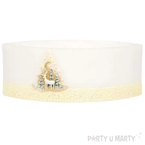 lampion lezka renifer bialo kremowy adpal 290 135 110 mm