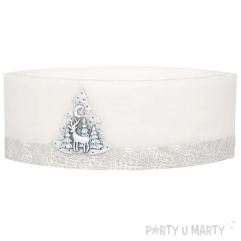 lampion lezka renifer bialo szary adpal 290 135 110 mm