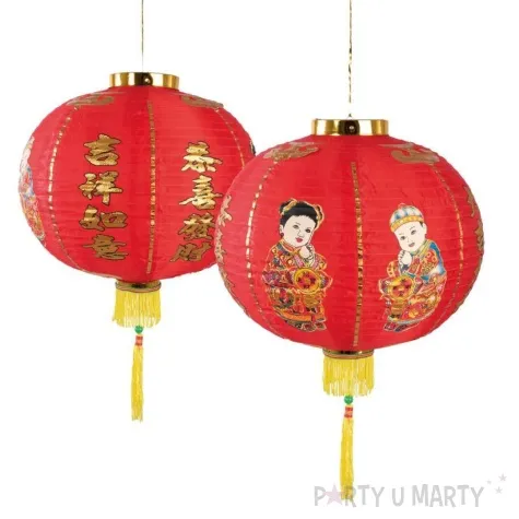 lampion papierowy chinska latarnia czerwony ptitclown 50 cm