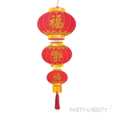 lampion papierowy chinska latarnia nowy rok czerwony ptitclown 80 cm