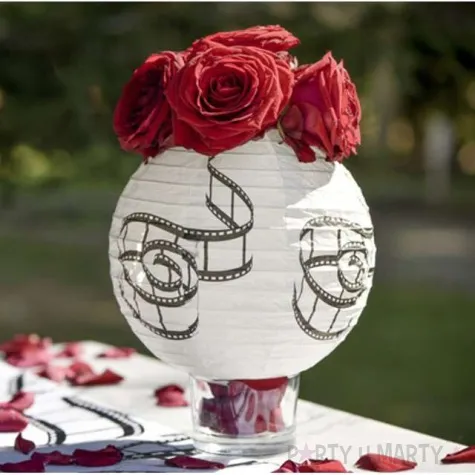 lampion papierowy hollywood bialy santex 20 cm 2 szt