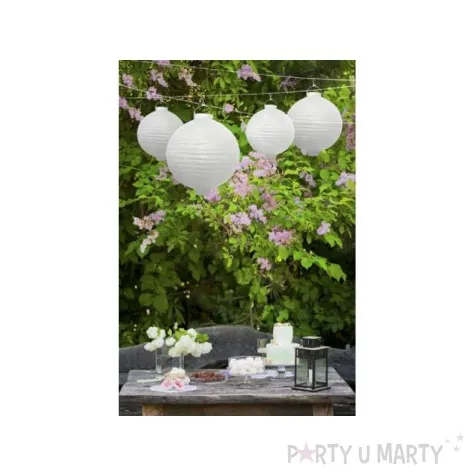lampion papierowy kula bialy partydeco 30 cm
