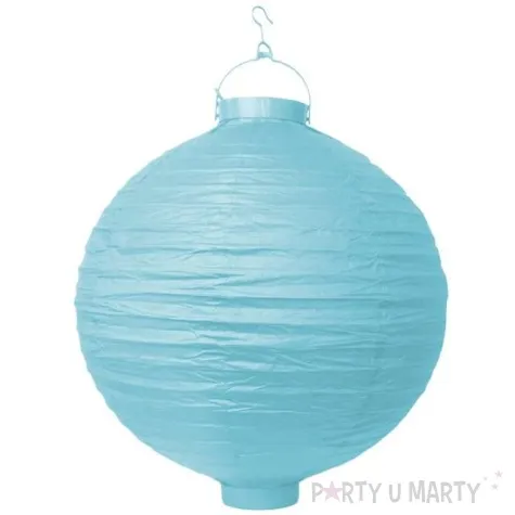 lampion papierowy kula blekitny partydeco 30 cm