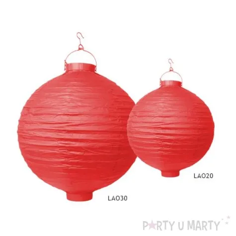 lampion papierowy kula czerwony partydeco 30 cm
