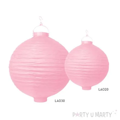 lampion papierowy kula rozowy partydeco 30 cm