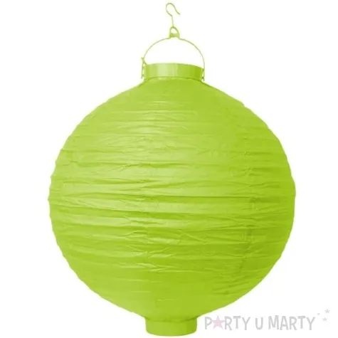 lampion papierowy kula zielone jabluszko partydeco 30 cm