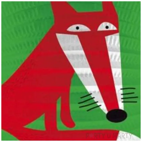 lampion papierowy lisek zielony amscan 25 cm