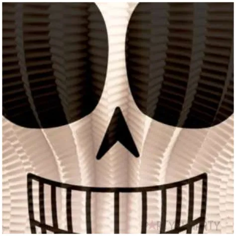 lampion papierowy trupia czaszka biala folat 22 cm