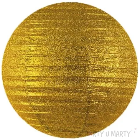 lampion papierowy zloty brokatowy 25 cm