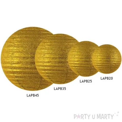 lampion papierowy zloty brokatowy 35 cm
