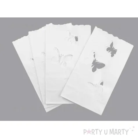 lampion torebki na swiece motylki bialy partydeco 10 szt