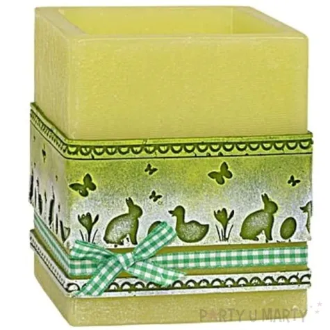 lampion wielkanocna kostka koronka zielony adpal 115 100 mm