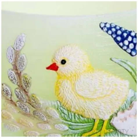 lampion wielkanocna kula z kurczakiem seledynowy bartek candles 120 mm