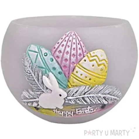 lampion wielkanocna kula z pisankami szara adpal 120 mm