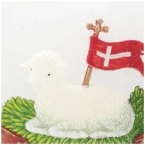 lampion wielkanocny baranek biala bartek candles 120 mm