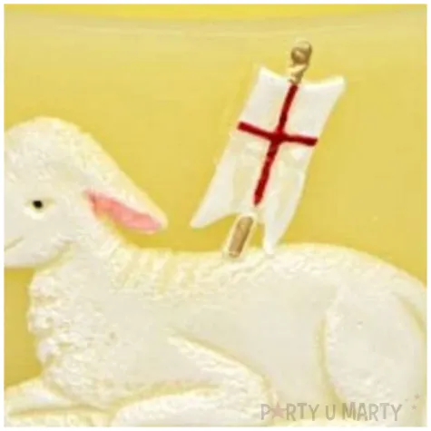 lampion wielkanocny owal baranek zolty adpal 90 135 mm