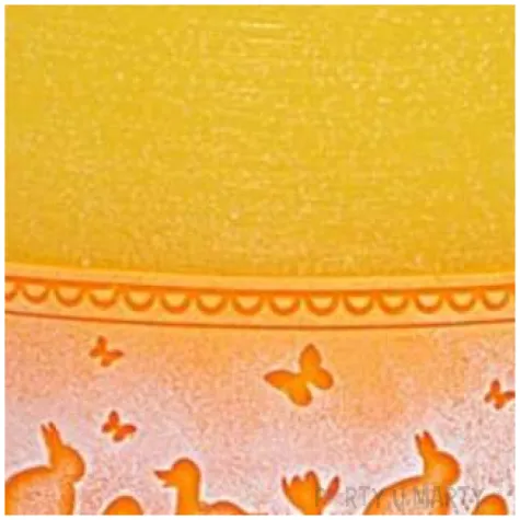 lampion wielkanocny owal koronka zolty adpal 135 145 mm