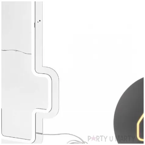 lampka dekoracyjna cyfra 4 neon led bialy partydeco 50 cm