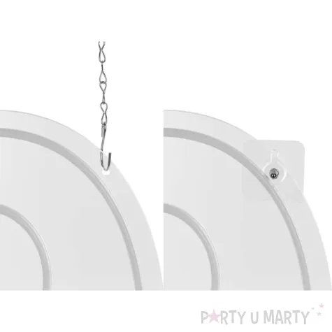 lampka dekoracyjna cyfra 5 neon led bialy partydeco 50 cm