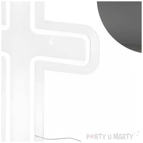 lampka dekoracyyjna krzyz neon led dekoracja na komunie swieta wesele chrzest 41x30 cm