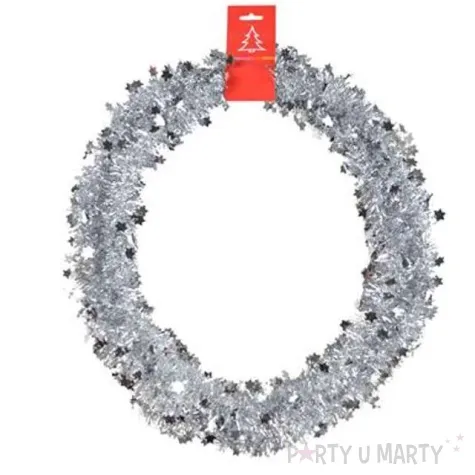 lancuch choinkowy classic gwiazdki 3 srebrny 3 cm 2 m arpex