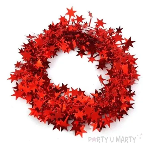 lancuch choinkowy czerwone gwiazdki arpex 270 cm