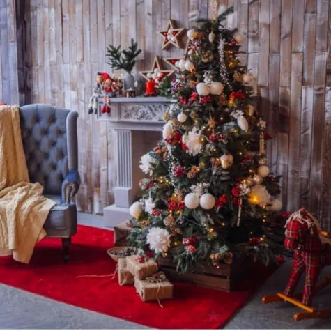 lancuch choinkowy czerwony pasek arpex 270 cm