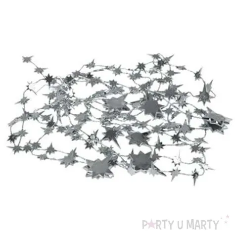 lancuch choinkowy gwiazdki srebrny arpex